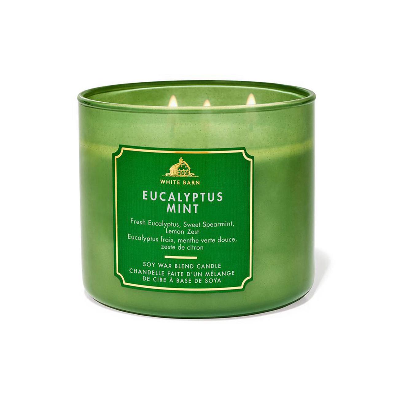 BATH & BODY WORKS EUCALYPTUS MINT 3-Wick Candle باث آند بدي وركس شمعة عطرية